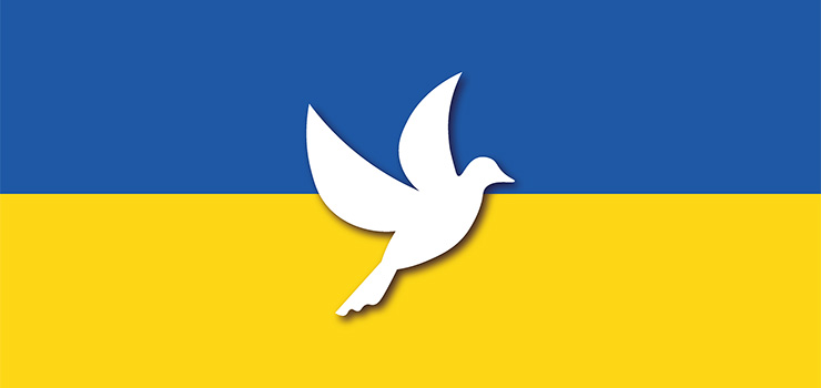 Ukrainische Flagge mit Link zur Seite "Ukraine"