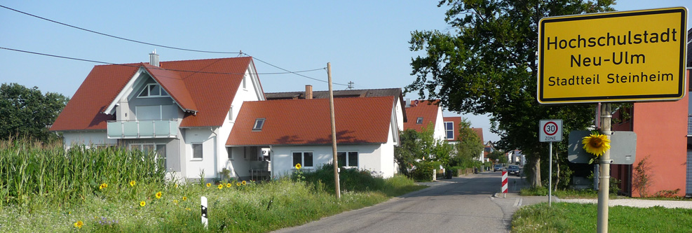 Ortseingang von Steinheim mit Ortsschild