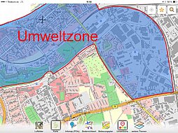 Ortskarte Neu-Ulm mit eingezeichneter Umweltzone