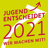 Logo Jugend entscheidet 2021 Wir machen mit!