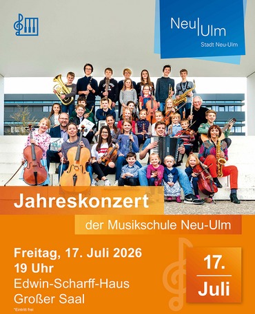 Plakat Jahreskonzert der Musikschule Neu-Ulm