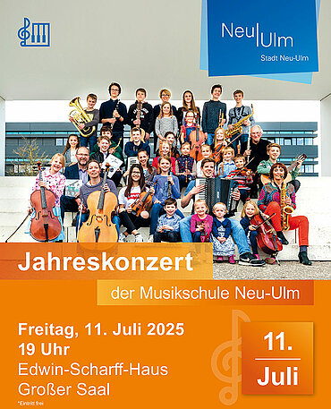 Plakat Jahreskonzert der Musikschule Neu-Ulm