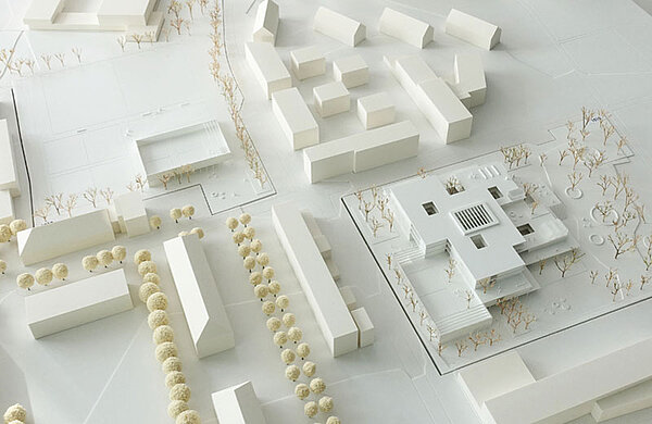 Ein Modell des Siegerentwurfes (Bild: Landherr und Wehrhahn Architektenpartnerschaft mbB) 3D-Modell des Siegerentwurfes