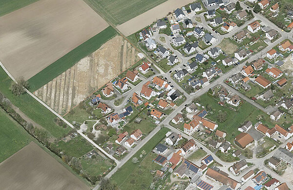 Luftbild vom nördlichen Teil des Neu-Ulmer Stadtteils Steinheim