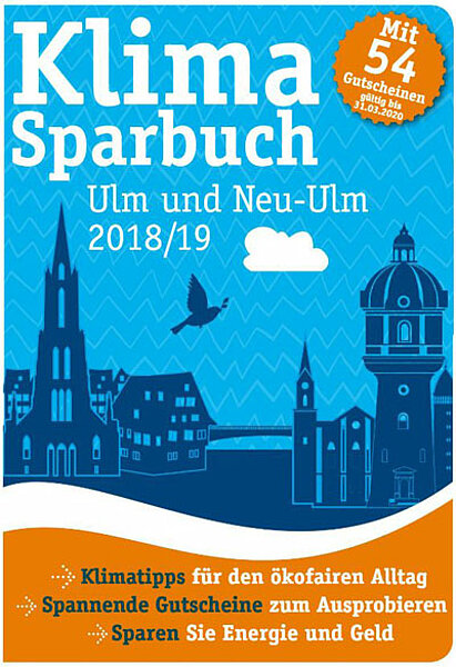 Titelseite des Klimasparbuches Ulm/Neu-Ulm