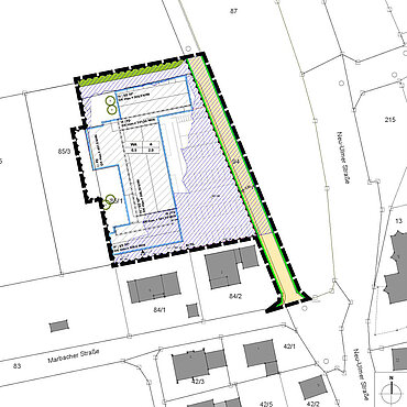 Bebauungsplan R 18 "Alter Landgasthof Reutti" nördlich der Marbacher Straße und westlich der Neu-Ulmer Straße