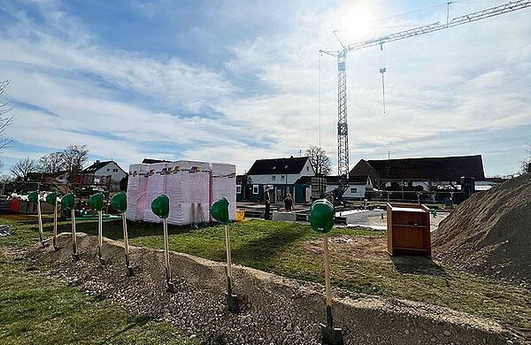 Baugebiet mit Baukran