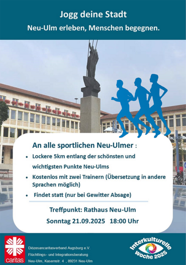 Veranstaltungsplakat: Jogg deine Stadt am Sonntag, 21.09.2025 um 18 Uhr