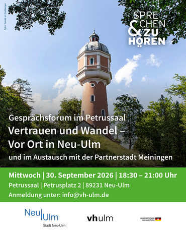 Gesprächsforum "Vertrauen und Wandel" am 30.09.2026 im Petrussaal Neu-Ulm