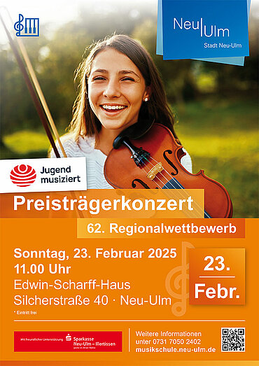 Plakat Preisträgerkonzert "Jugend musiziert" am 23. Februar