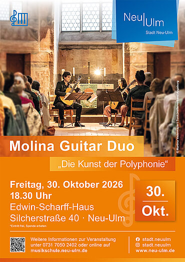 Plakat Konzert des Molina Guitar Duo am 30. Oktober
