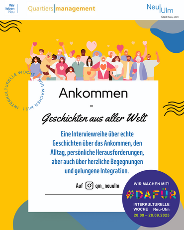 Plakat "Ankommen - Geschichten als aller Welt"