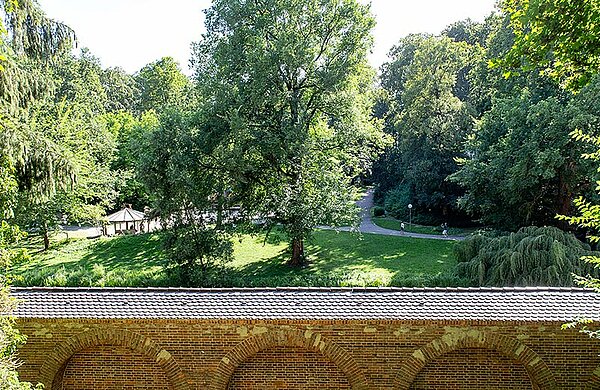 Glacis-Park mit Bäumen und Grünflächen
