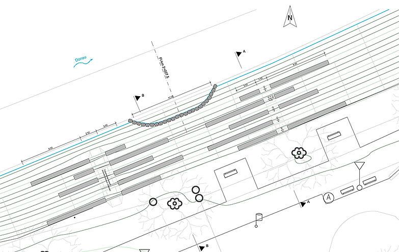 Technischer Plan zur Maßnahme am Jahnufer