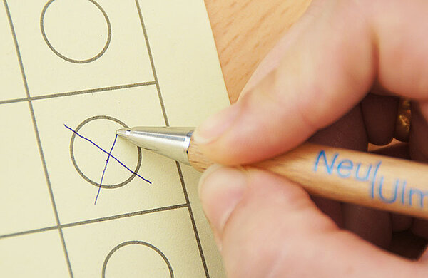 Stimmabgabe-Vermerk auf einem Stimmzettel