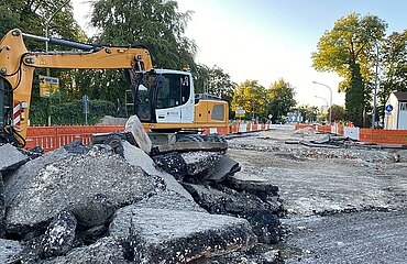 Bauarbeiten auf einer Straße