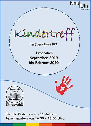 Flyer-Deckblatt "Kindertreff im Jugendhaus B21"