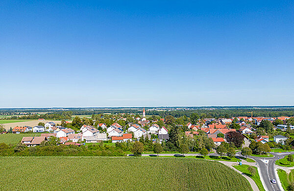 Blick auf den Neu-Ulmer Stadtteil Holzschwang