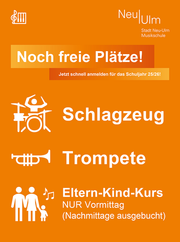 Noch freie Plätze! Schlagzeug - Trompete - Eltern-Kind-Kurs
