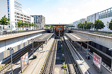 Der tiefergelegte Bahnhof in Neu-Ulm