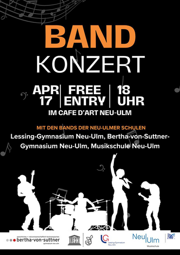 Plakat Bandkonzert 17. April im Café d'Art