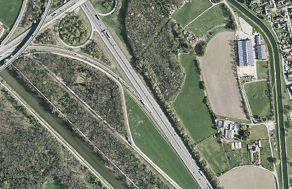 Luftbild von der B28