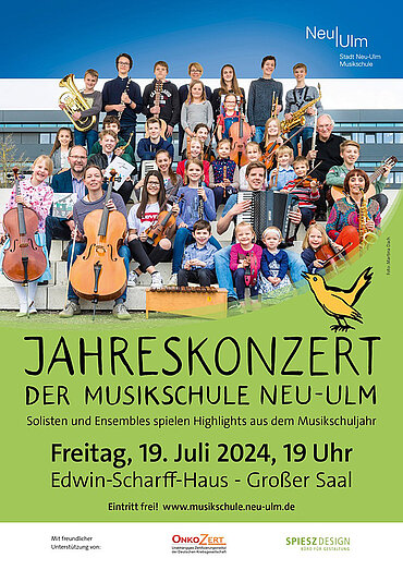Plakat Jahreskonzert der Musikschule am Freitag, 19. Juli