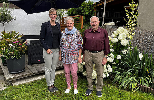 Ehepaar Werner mit Oberbürgermeisterin Katrin Albsteiger