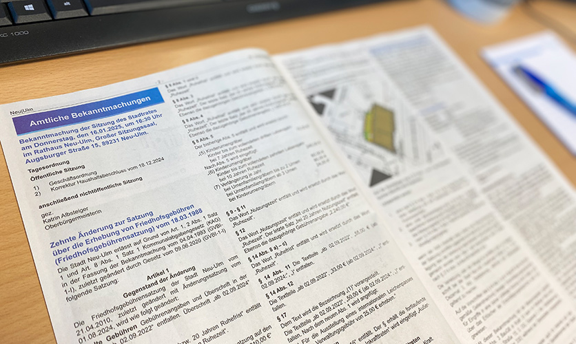 Amtsblatt mit amtlichen Bekanntmachungen