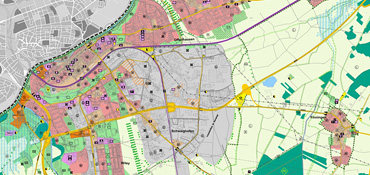 Kartenausschnitt des Stadtgebietes Neu-Ulm