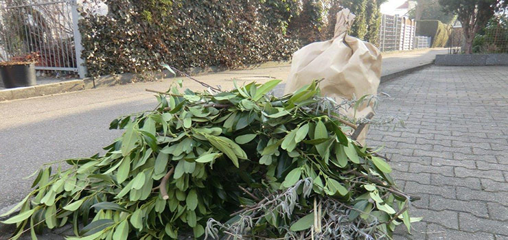 Gartenabfälle am Straßenrand