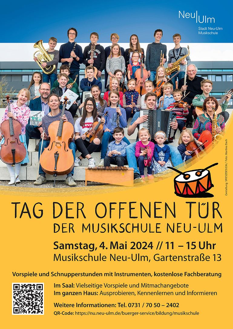 Plakat Tag der offenen Tür der Musikschule Neu-Ulm