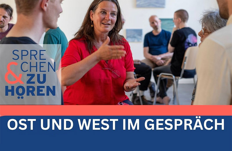 Plakat "Ost und West im Gespräch"